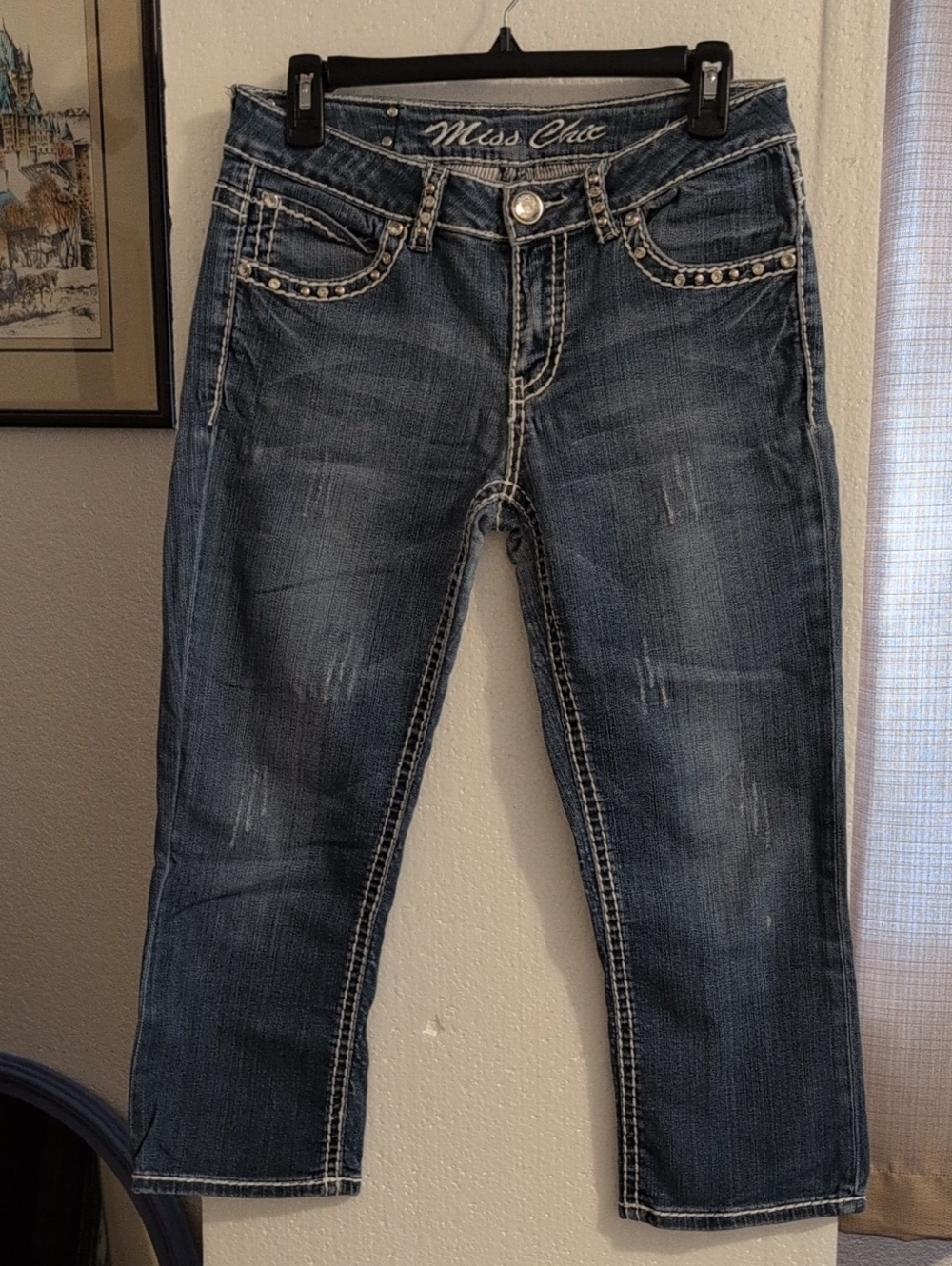 Women's Dark Wash Cropped Jeans - Blue